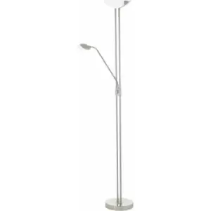 Image of Loops - Floor Lamp Light Satin Nickel Shade White Satined Glass Bulb LED 20W 2.5W 2.5W