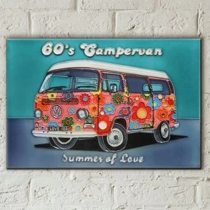 Image of Tile 8x12 Summer Of Love Campervan Wall Art