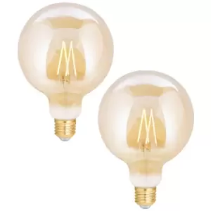 Image of 4lite WiZ Connected LED Smart Globe G125 Filament Bulb Amber ES (E27) Tuneable White & Dimmable - Twin Pack