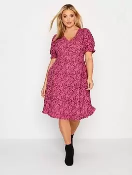 Image of Yours V-Neck Floral Dress - Pink, Size 26-28, Women