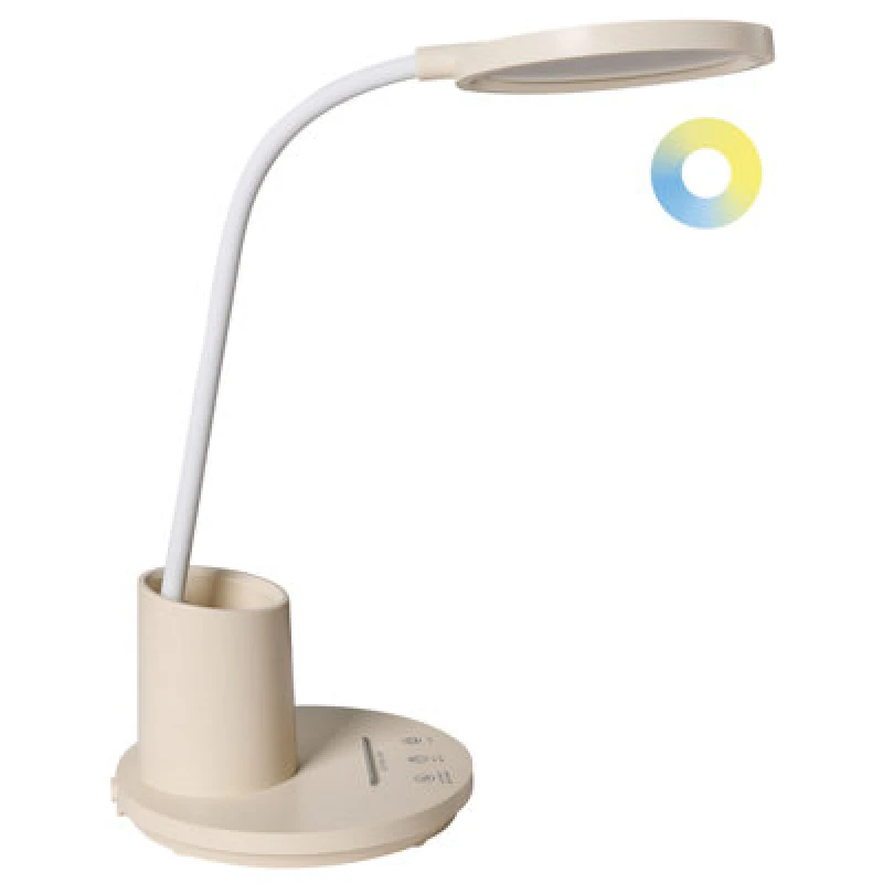 Image of Beliani LED Desk Lamp Vela With Dimmer Light Beige