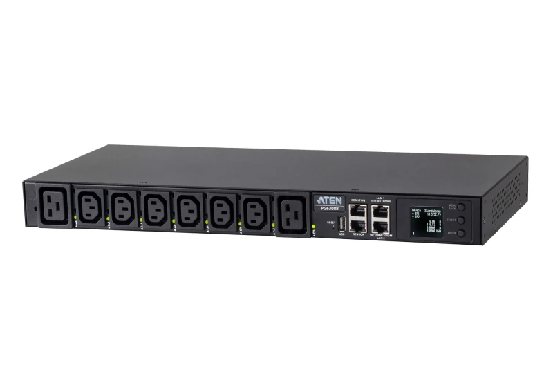 Image of ATEN 32A 8-Outlet 1U Metered & Switched PDU + Free Eco PDU Manager