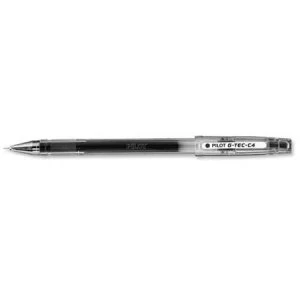 Image of Pilot G Tec C4 Gel Rollerball Pen Micro 0.4mm Tip 0.2mm Line Black Pack of 12 Pens