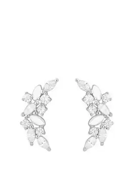 Image of Simply Silver Sterling Silver 925 Cubic Zirconia Fine Climber Earrings