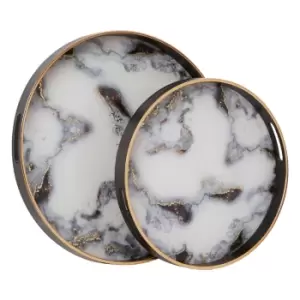 Image of Celina Set Of 2 Marble Effect Serving Trays