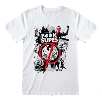 Image of Boys - F**k Supes Unisex Medium T-Shirt - White