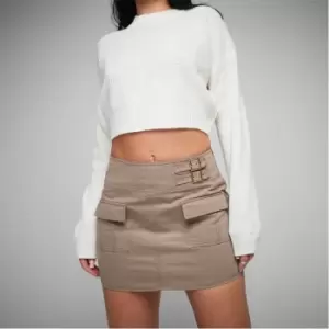 Image of Missguided Crew Neck Crop Jumper - Cream
