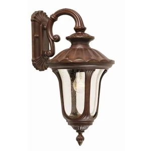 Image of 1 Light Outdoor Small Wall Lantern Light Rusty Bronze Patina IP44, E27