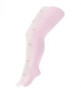 Image of Monsoon Girls 2Pk Nylon Tights - Pink