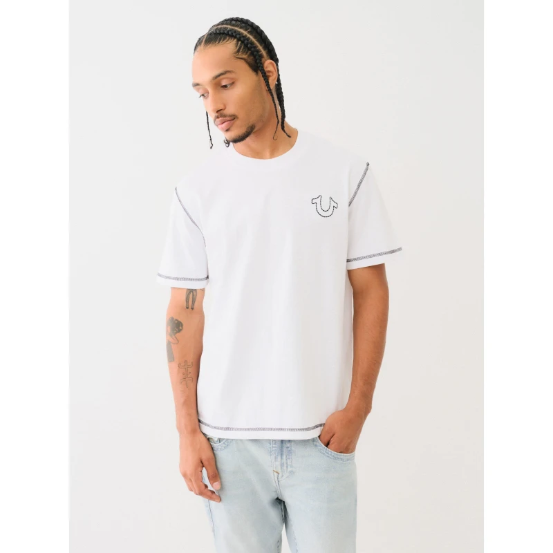 Image of True Religion Big T Horseshoe Tee - White White S