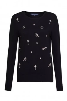 Image of French Connection Key Heart Knits Crew Neck Black