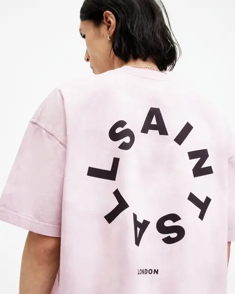 Image of AllSaints Tierra Oversized Tie Dye Logo T-Shirt