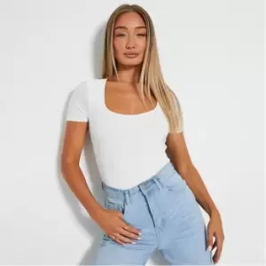 Image of I Saw It First Double Layer Slinky Short Sleeve Bodysuit - White