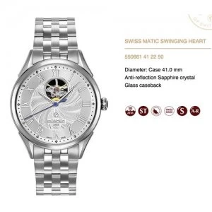 Image of Roamer Mens Swiss Matic Swinging Heart Stainless Steel Watch - 550661 41 22 50