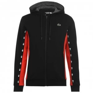 Image of Lacoste Tape Zip Hoodie - Noir