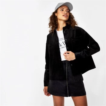 Image of Jack Wills Gower Corduroy Boxy Shirt - Black
