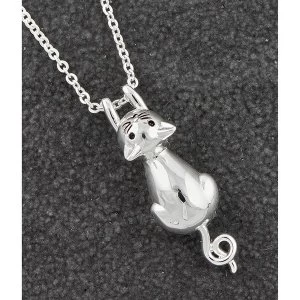 Image of Hanging Cat Silver Plated Necklace