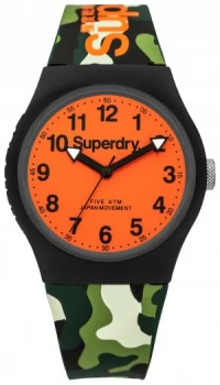 Image of Superdry Mens Camouflage Silicone Strap Watch
