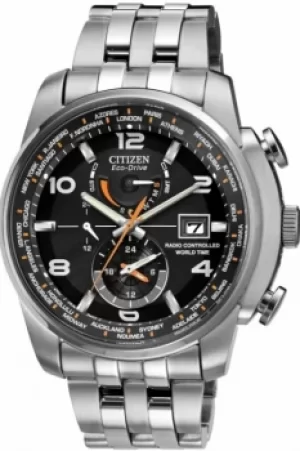 Image of Mens Citizen World Time A.T Alarm Radio Controlled Eco-Drive Watch AT9010-52E