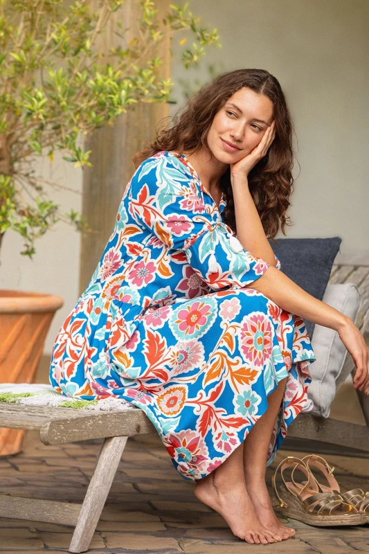 Image of Brakeburn Womens Full Bloom Knee Length Dress Size: 8 Multicolor Female 8