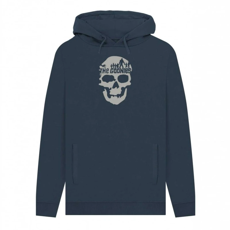 Image of The Goonies Mens Graphic Skull Hoodie in Navy Size: Small Navy Male S