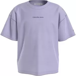 Image of Calvin Klein Jeans Logo Boxy T-Shirt - Purple