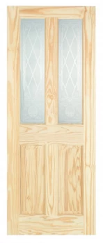 Image of Wickes Skipton Internal Clear Pine Glazed 4 Panel Softwood Door - 1981 x 762mm