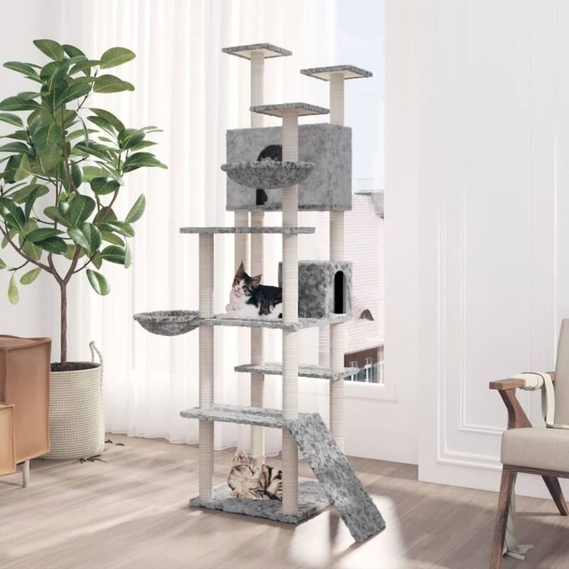 Image of VIDAXL Cat Tree with Sisal Scratching Posts Light Grey 191cm Vidaxl 8720287123866