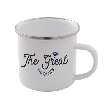 Image of The Great Indoors Enamel Mug - White