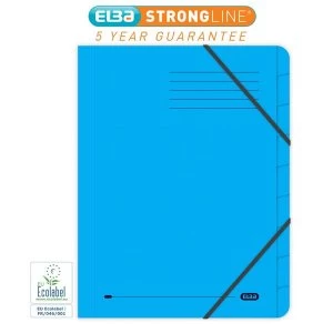 Image of Elba Boston Foolscap Part File Pressboard Elasticated 9 Part Blue Pack of 5
