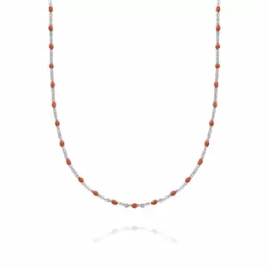 Image of Daisy London 925 Sterling Silver Treasures Coral Beaded Necklace Sterling Silver