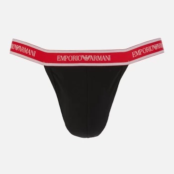 Image of Emporio Armani Mens 2-Pack Core Logoband Jock Straps - Black - L