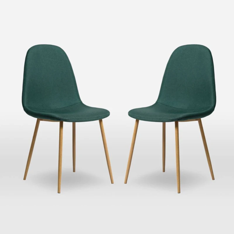Image of Home Garden Direct ASTERIA Dining Chairs Set of 2 in Dark Green Dark Green Unisex