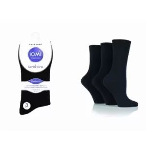 Image of IOMI Footnurse Gentle Grip Diabetic Socks - Black - 4-8