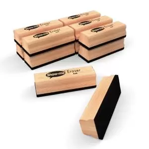 Image of Show-me Wooden-Handled Erasers, Pack of 12 WTE12