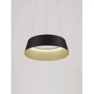 Image of Merano - Hampshire Integrated LED Pendant Ceiling Light Sandy Black Aluminium Outside Champaign Gold Inside LED 40W 1655Lm 3000K