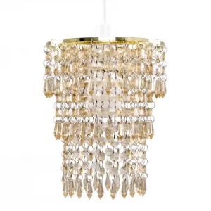 Image of 3 Tier Acrylic Droplet Pendant in Gold and Champagne