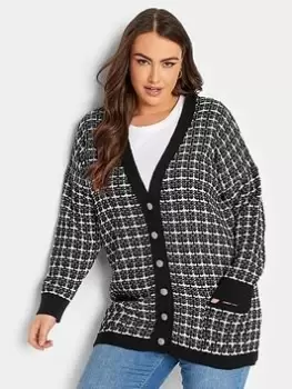 Image of Yours Yours Boucle Cardigan, Black, Size 26-28, Women