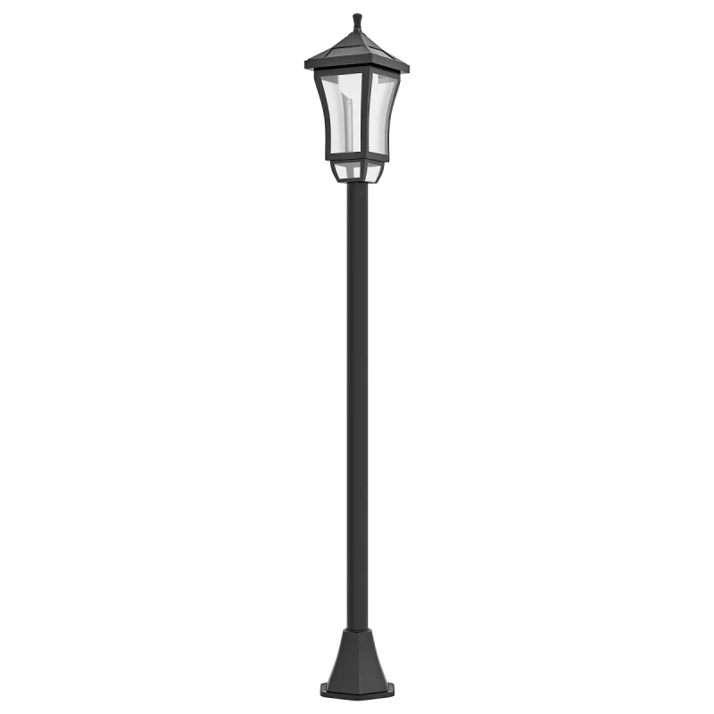 Image of Outsunny 1.3 m LED Garden Lamp Post Light, Waterproof IP44, Cool White, Black B30-053V00BK