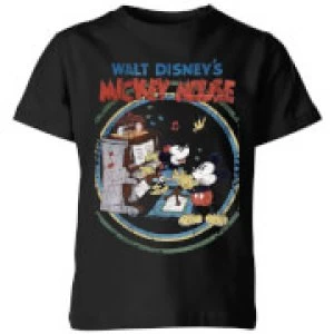 Image of Disney Retro Poster Piano Kids T-Shirt - Black - 5-6 Years