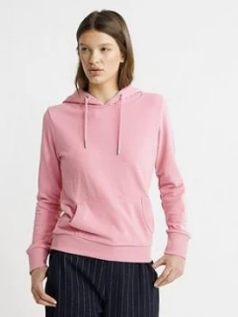 Image of Superdry Embroidered Sleeve Entry Hoodie - Pink, Size 8, Women