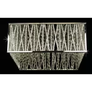 Image of Impex Melenki 4 Light Polished Chrome Crystal Flush Ceiling Light
