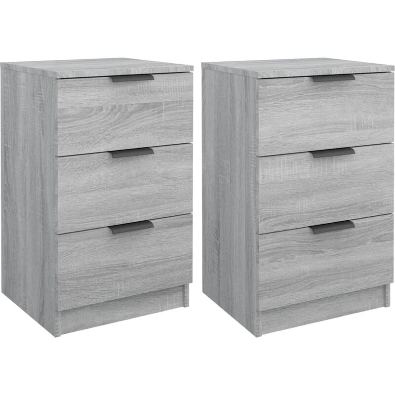 Image of Vidaxl Bedside Cabinets 2 Pcs Grey Sonoma 40X36X65 Cm, Grey 817054