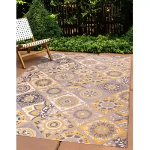Image of Tropical Outdoor Indoor Rug Kitchen Garden Bathroom Floor Mat Carpet Tiles Ochre 150x200cm (4'11''x6'6'')