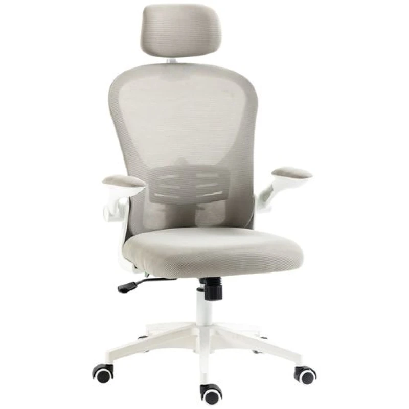 Image of VINSETTO Vinsetto - Mesh Office Chair with Headrest, 4D Lumbar Support, Flip-up Arm 5056725553647