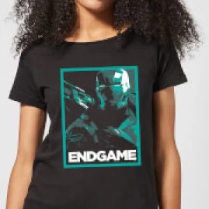 Image of Avengers Endgame War Machine Poster Womens T-Shirt - Black - M