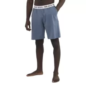 Image of Brave Soul Mens Logo Waistband Jersey Lounge Shorts (S) (Black)