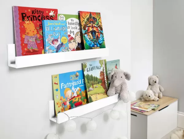 Image of Set of 2 Pre-Assembled Wall-Shelving Storage Shelves