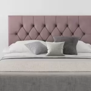 Image of Olivier Upholstered Headboard, Plush Velvet, Blush - Headboard 60cm Size Single (90x190)