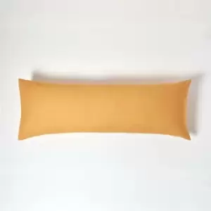 Image of Mustard Yellow Egyptian Cotton Housewife Pillowcase 200 Thread Count, Body Pillowcase - Mustard Yellow - Mustard Yellow - Homescapes